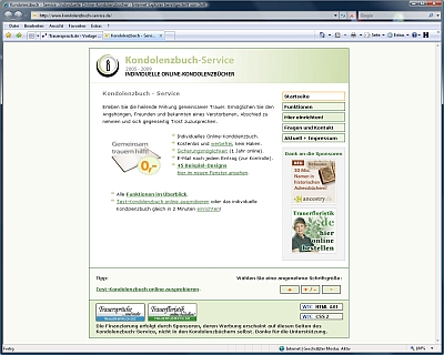 Kondolenzbuch-Service ab 2005 Kondolenzbuch-Service ab 2005