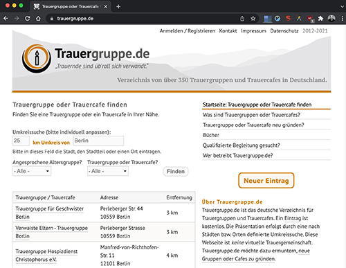 Trauergruppe.de ab 2012