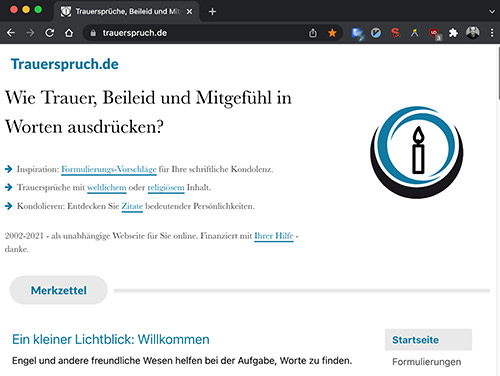 Trauerspruch.de ab 2021 Trauerspruch.de ab 2021